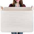 OIASKET 108L Extra Large Blanket Basket Living Room, 24.8" x 16.2" x 16.2"