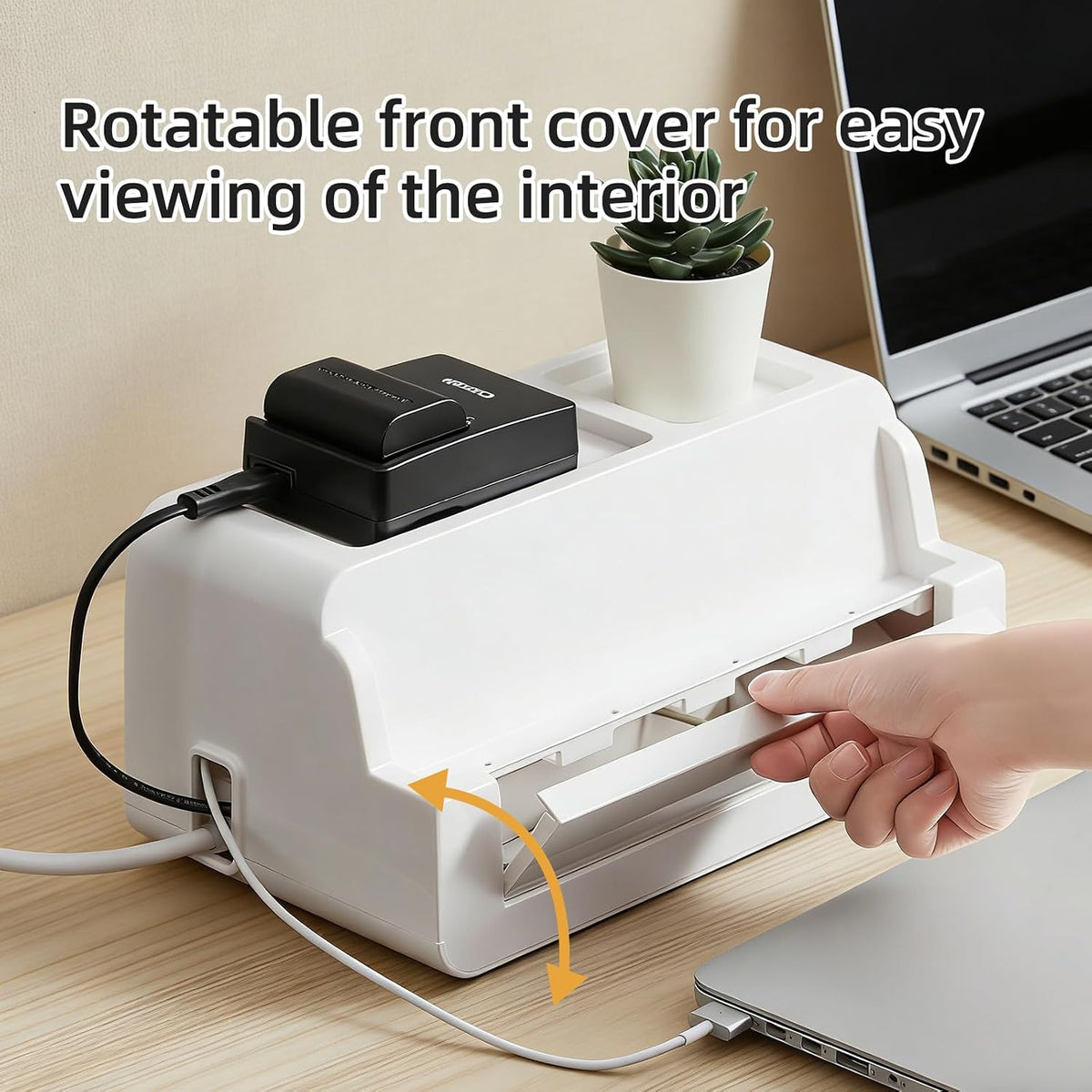 2 Pack Cable Management Box for Home, Office & Desk, Cord Organizer Box for Computer, TV Wires Hub, Pet Friendly Cord Hider Box, Safe ABS Material (White)
