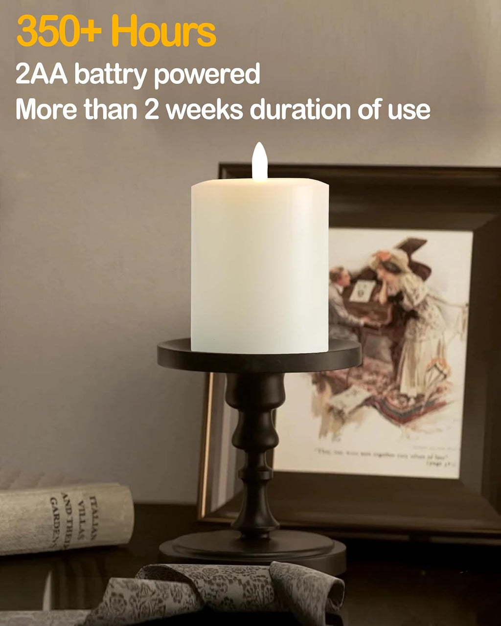 Gmnee 3"x4" Flickering Flameless Candles with Remote Timer, LED Candles