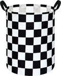 Racing Checkerboard Storage Basket for Boys Room, Foldable Laundry Hamper Organization Basket, Storage Bin, Toy Box,Gift Basket