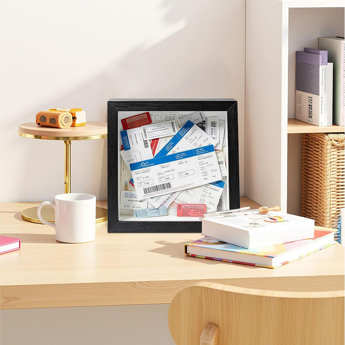 Shadow Box Frame, Suitable for Storing Various Bills and Souvenirs