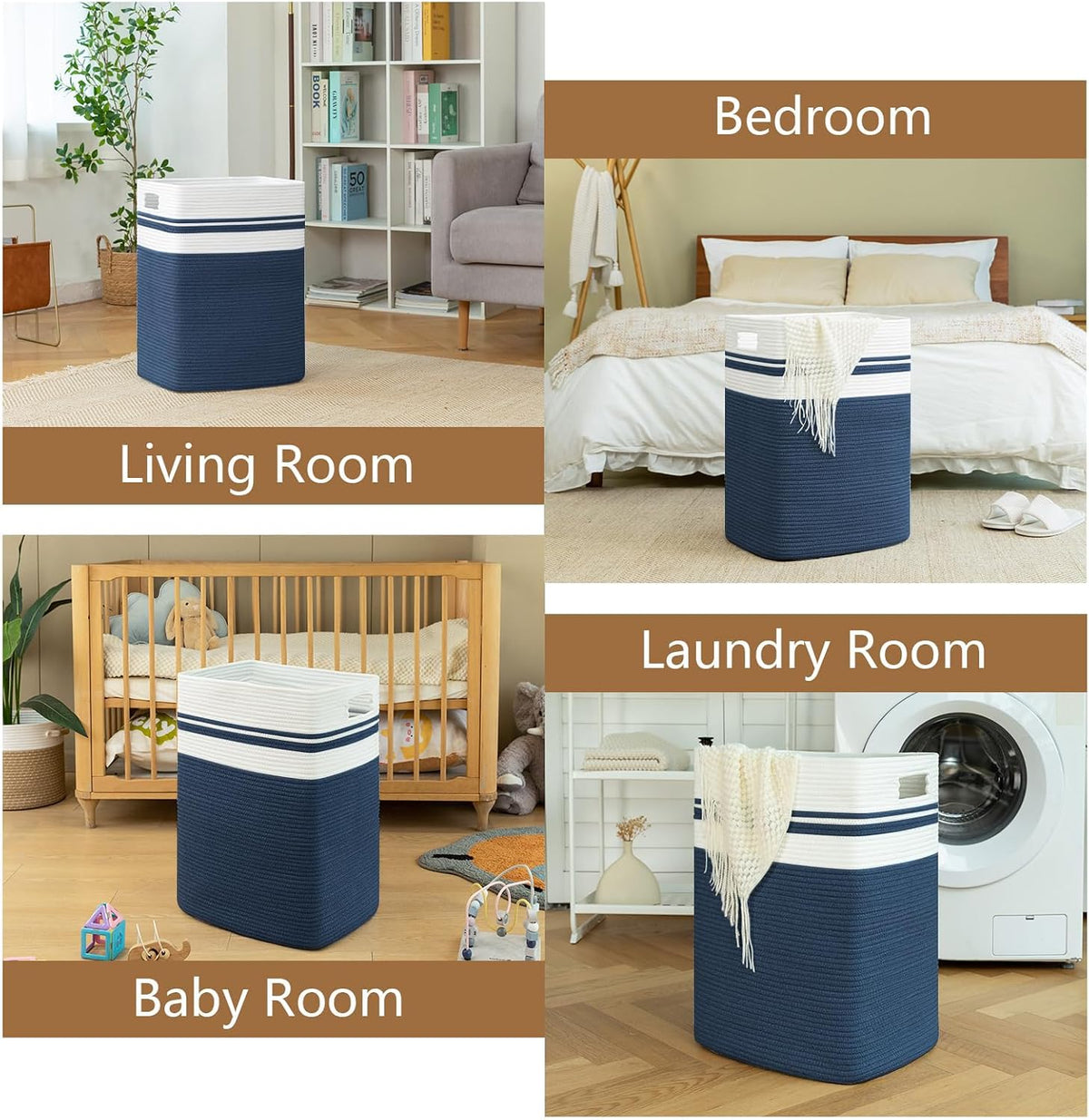 OIAHOMY Laundry Hamper Collapsible Laundry Basket Clothes Organizer Blue