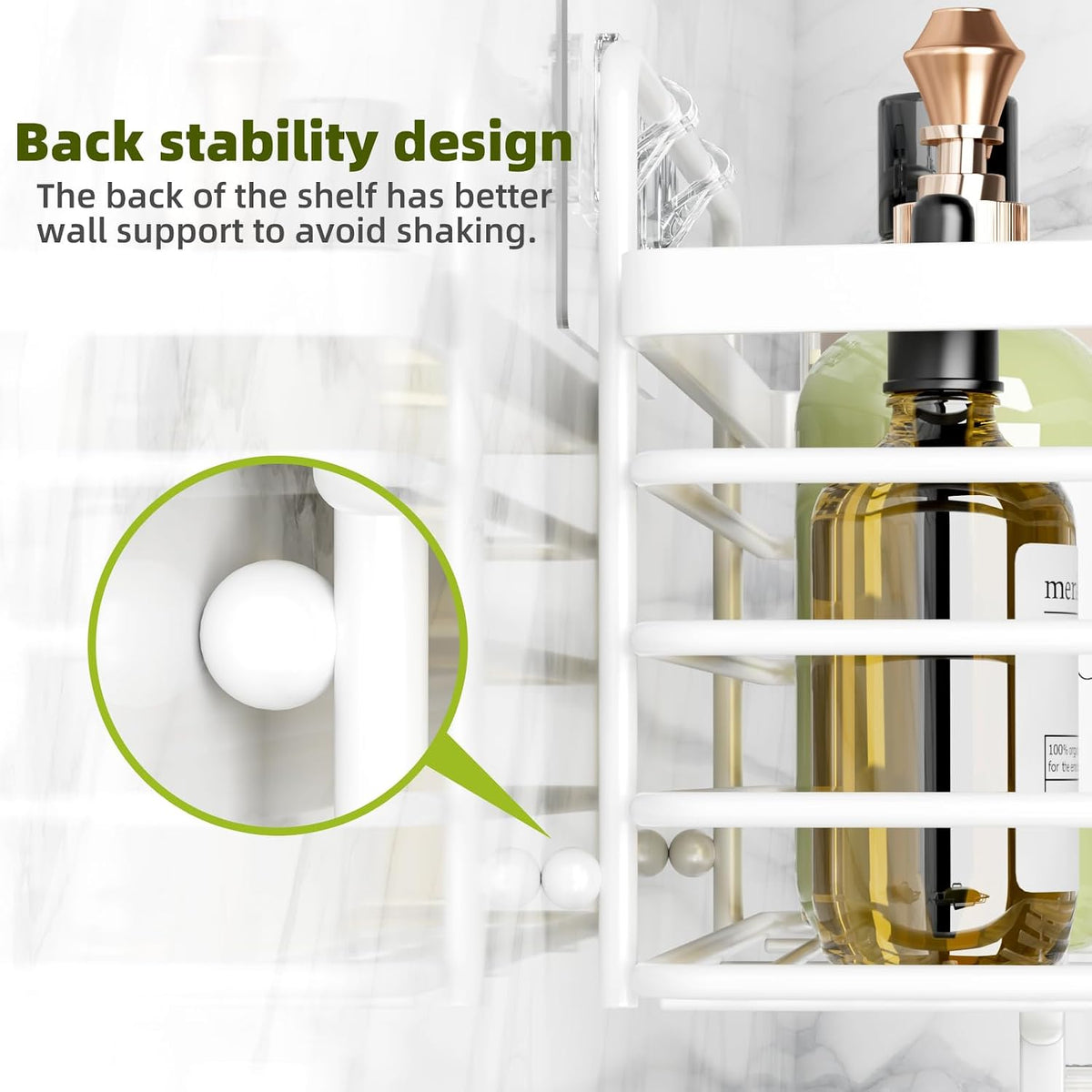 Yougai White Shower Caddy, Bathroom Organizers and Storage