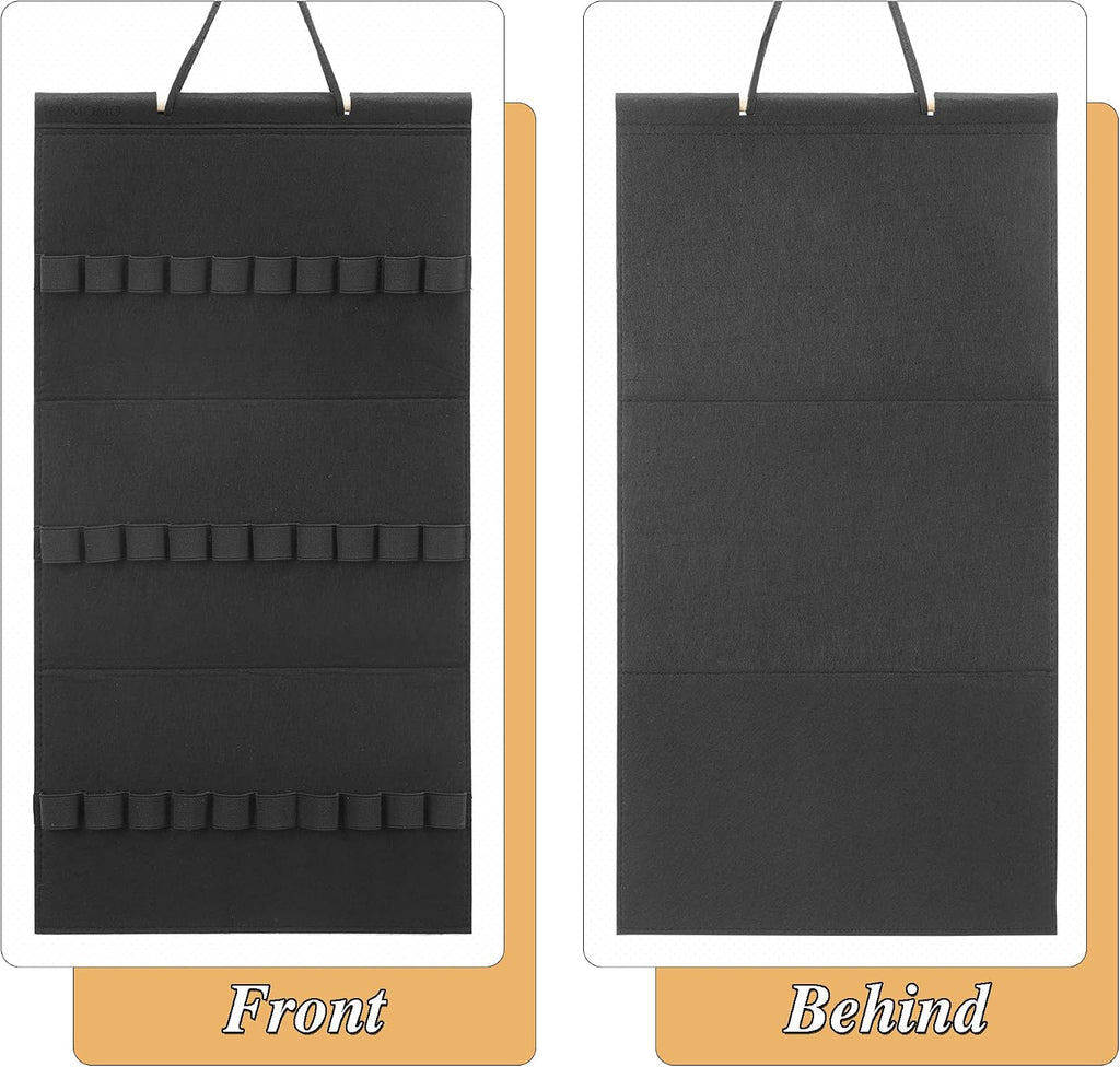 Headband Holder For Girls,Felt Headband Organizer Storage（Black）