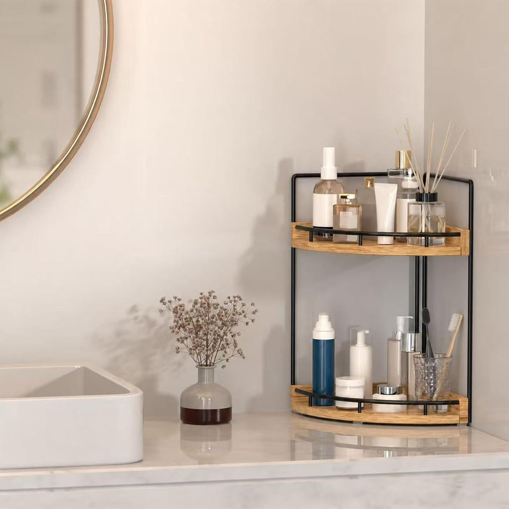 Dorhors Corner Bathroom Counter Organizer,Vanity Countertop Storage Shelf