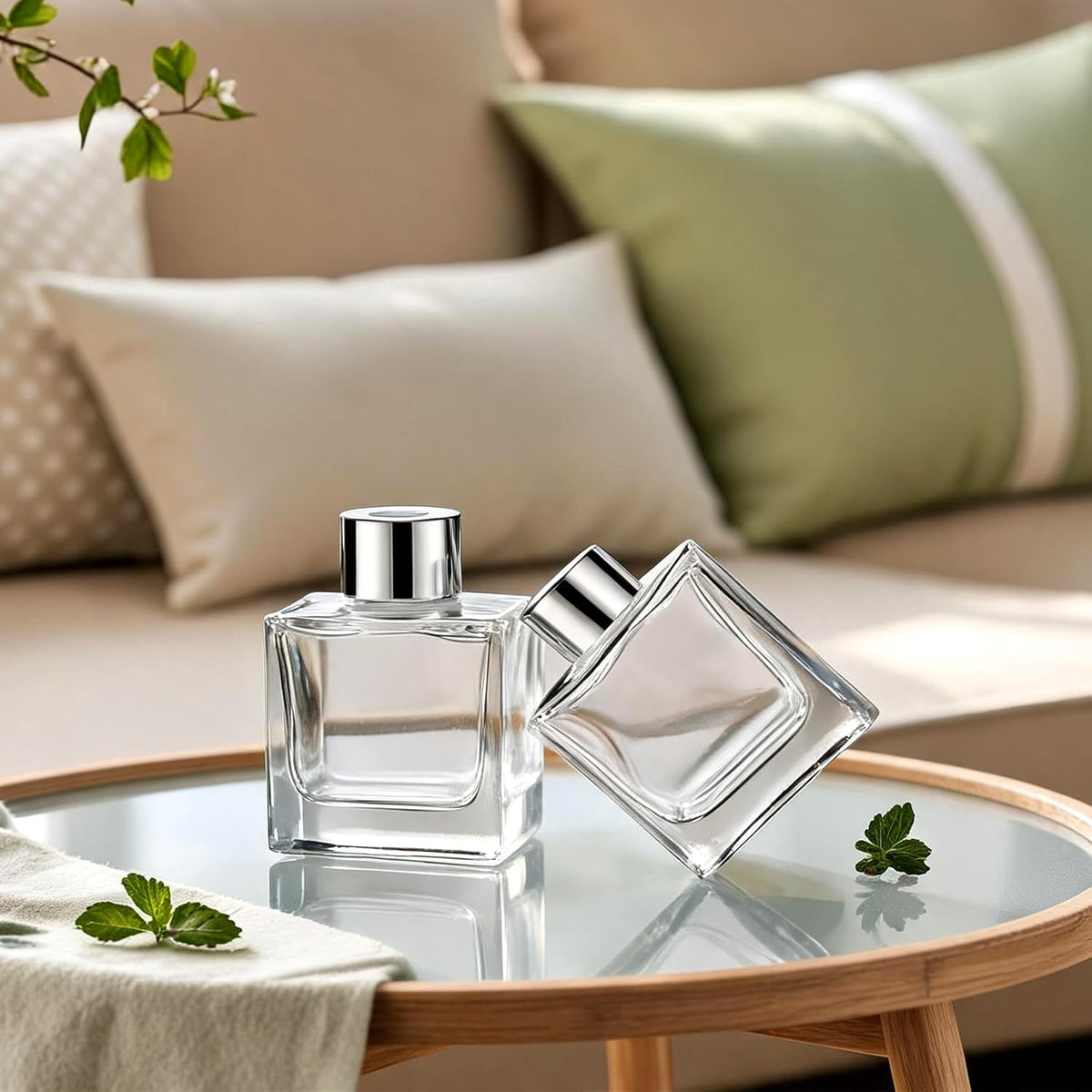 50ml Fragrance Glass Reed Diffuser Bottles Set of 4 Jars