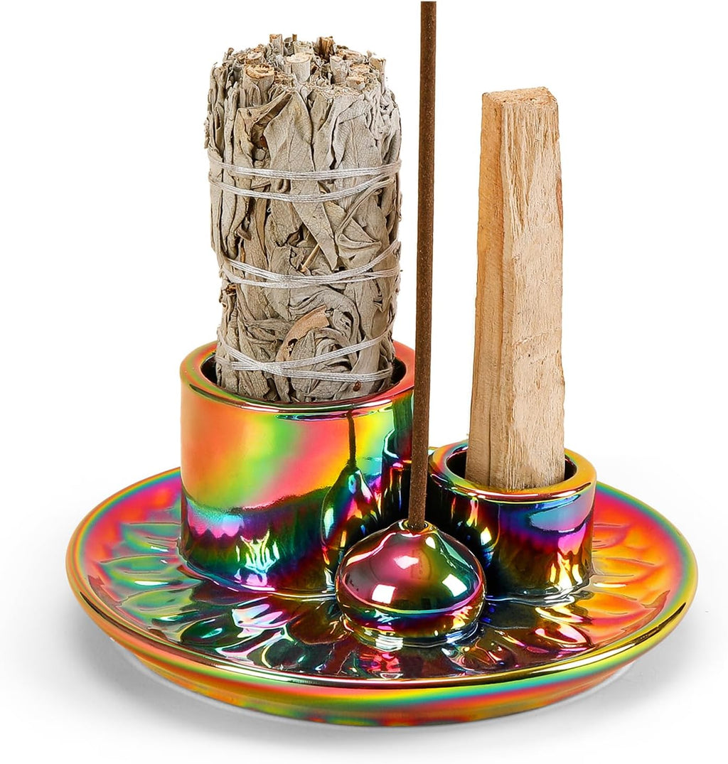 Ceramic Palo Santo and Sage Incense Holder, Colorful