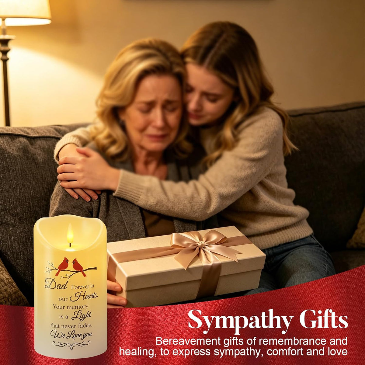 Homemory 4x7 Memorial Candle for Dad, Sympathy Gifts for Loss of Loved One