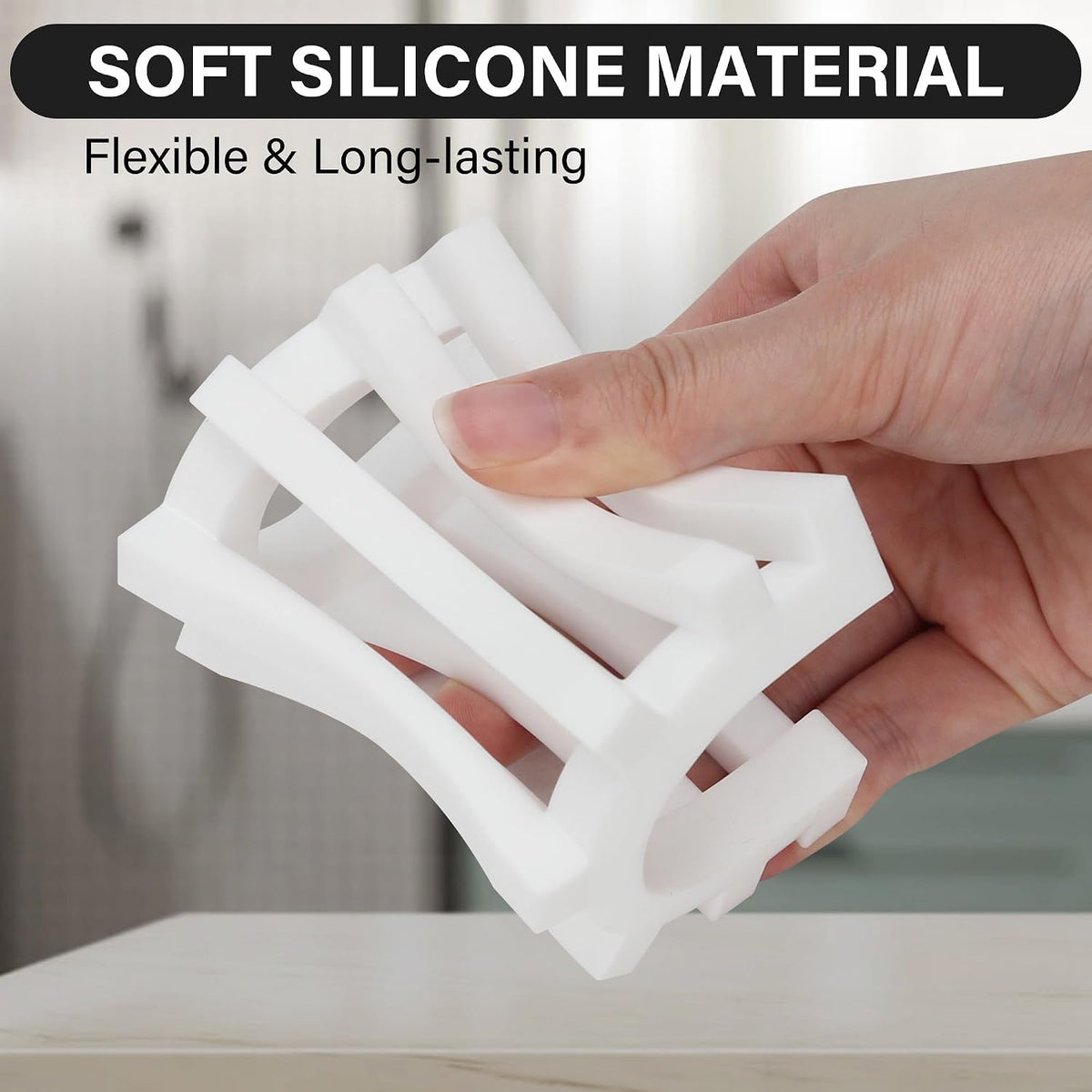 Slotted Silicone Soap Dish 2 Pcs, Self Draining Soap Holder with Raised Bar Design, Non Slip Soap Saver Tray, Quick Dry Soap Dish for Bathroom Kitchen Sink Shower, White