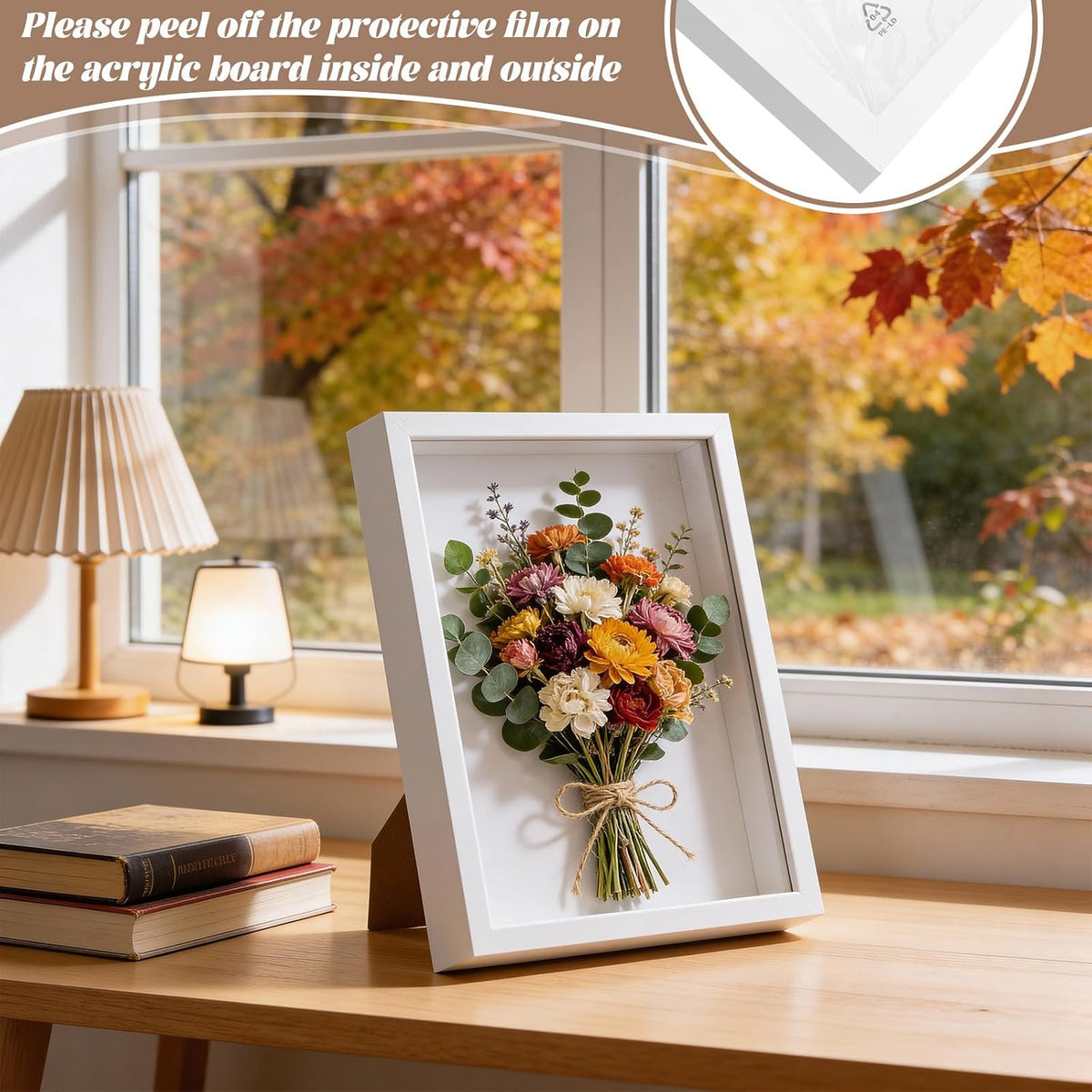 4PCS Shadow Box Frames, 8x10 inch Wood Deep Shadowbox, 3D Picture Frame Display Cases for Memorabilia Baby Items Wedding Memories Crafts Tickets and Photos(White)