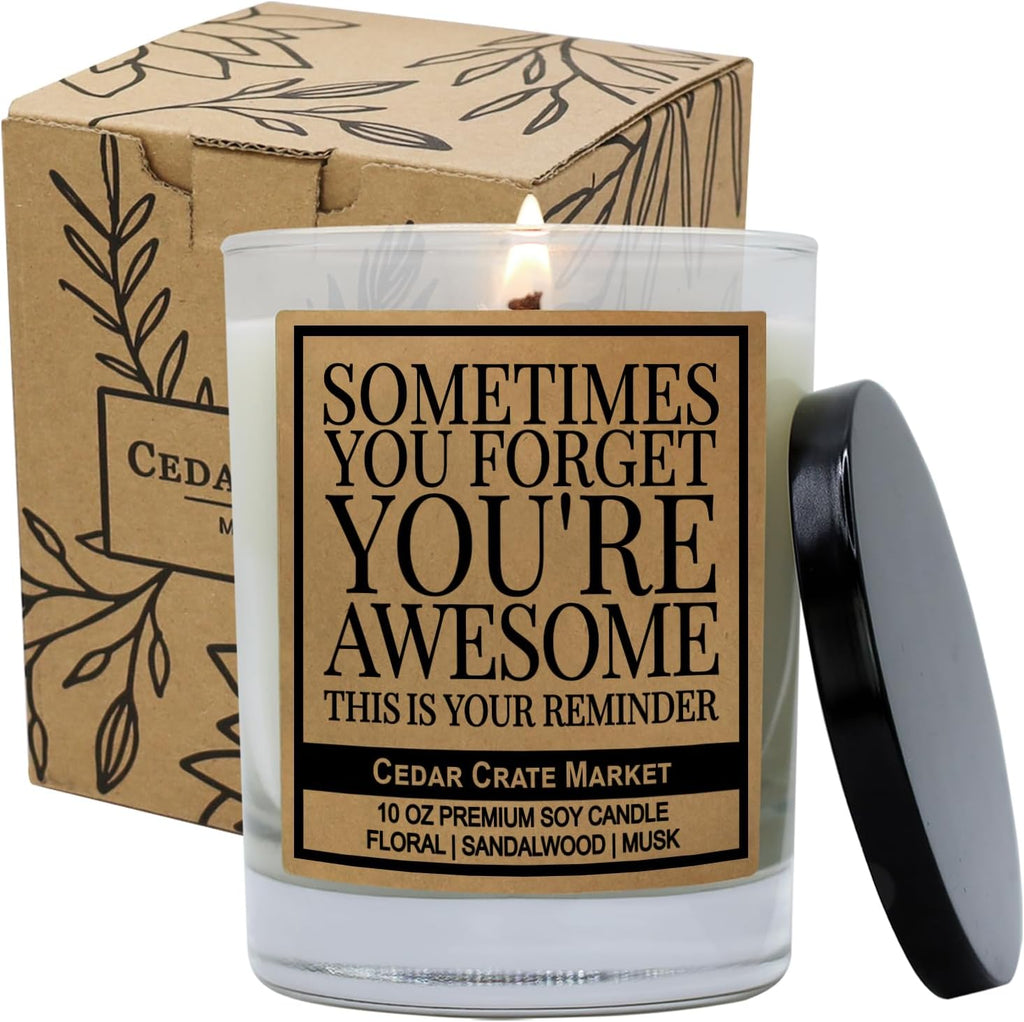 Cedar Crate Market Best Friend Candle Gifts for Women, Funny Friend Present, Candles for Best Friend, Friendship Gifts for Women Friends, Made in USA 13.5oz Soy Wax