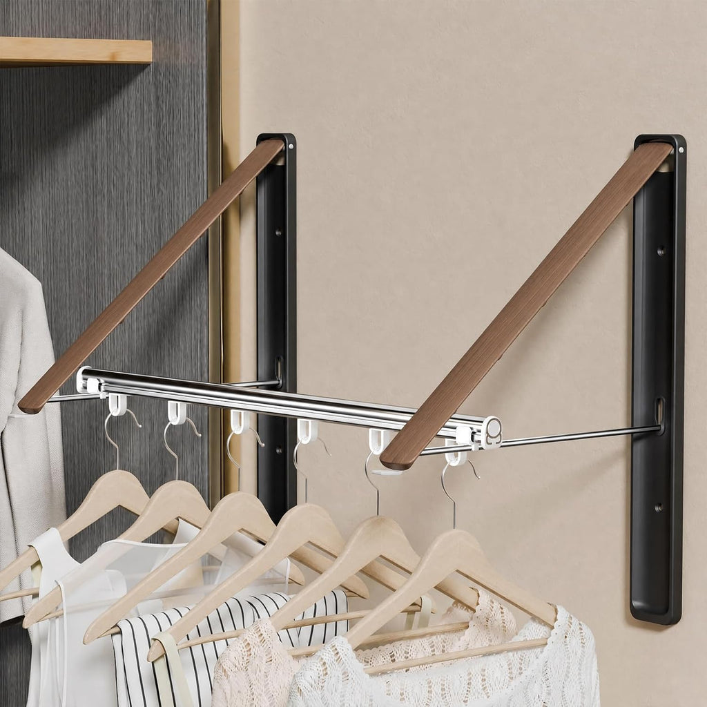 Folding Clothes Hanger Rack Wall mounted for Laundry Clothes Drying Rack