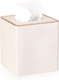 Sumnacon Square Linen Tissue Box Cover,Magnetic Bottom Tissue Box Holder