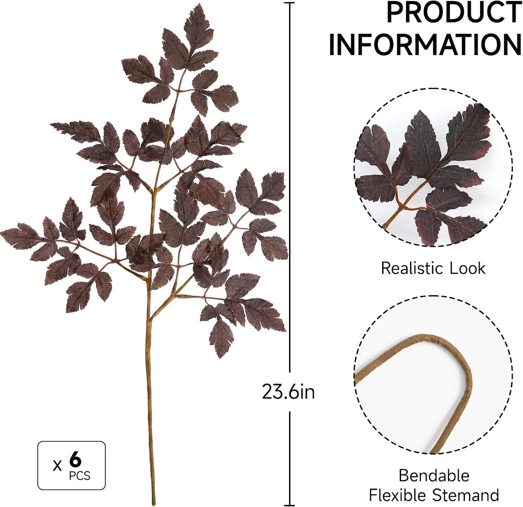 ZIFTY 6Pcs Artificial Fall Stems Eucalyptus Autumn Thanksgiving Decor