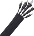 Wrap-It Storage Hook and Loop Cable Sleeve, Black, 120"