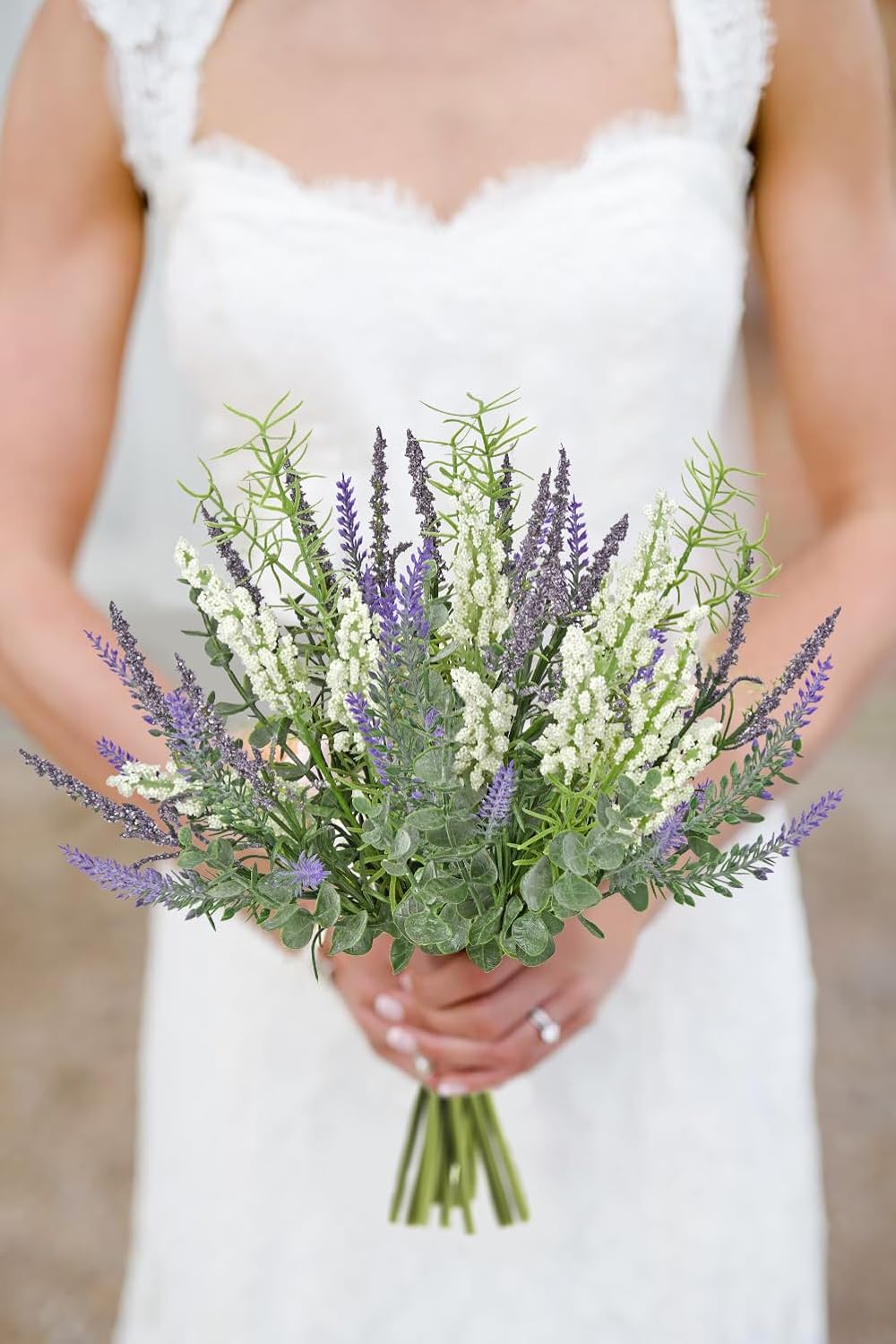 Hollyone 3 Bundles Fake Flowers Artificial Lavender Stems Bouquet Faux Plastic Purple Dried Lavender Flowers Plants for Vase DIY Wedding Floral Arrangement Home Table Centerpieces Indoor Outdoor Decor