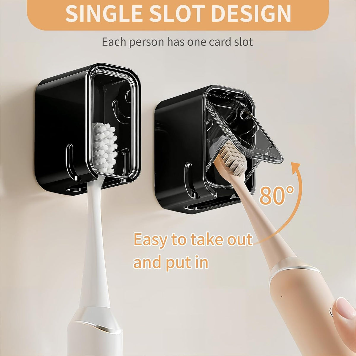 Wall Mounted Toothbrush Holders for Bathroom