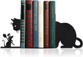 Cat and Mouse Book Ends for Shelves