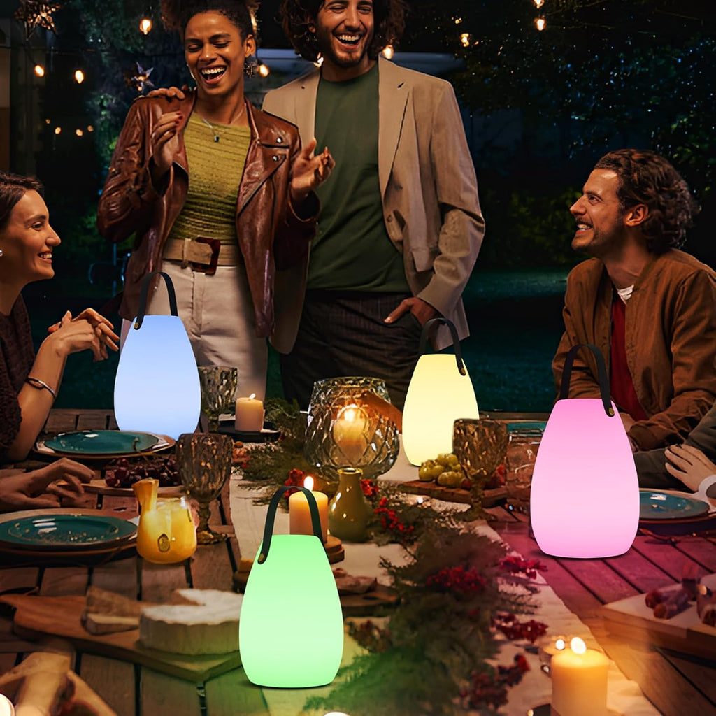 uuffoo 2 Pack Rechargeable Portable Table Lamp with Remote
