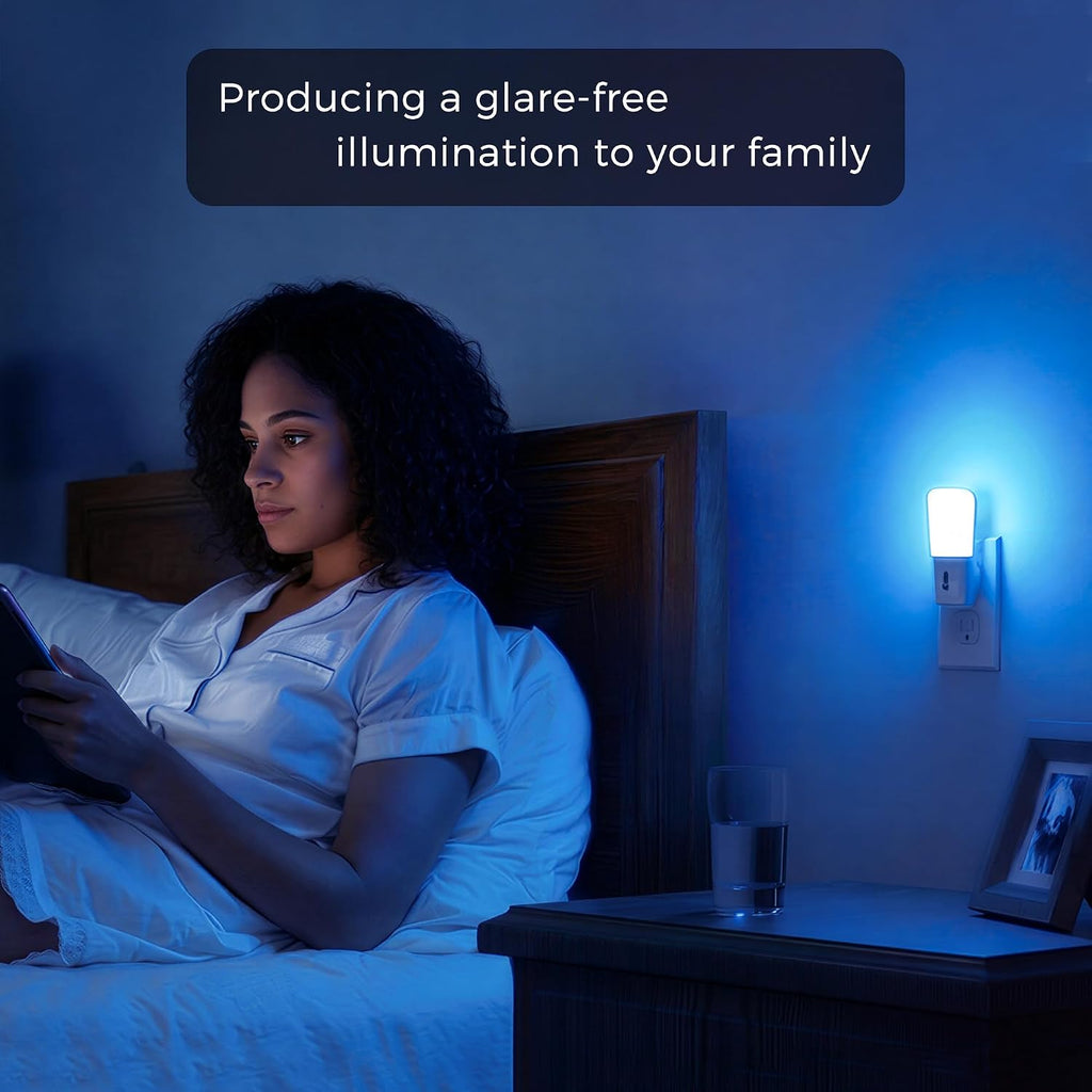 LOHAS-LED Blue Night Light Plug in, 2 Pack Dimmable LED Night Lights