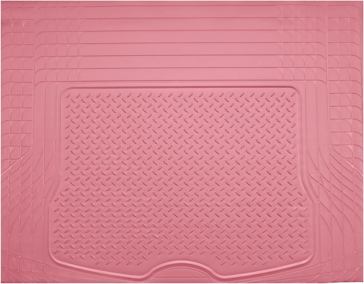 PIC AUTO Heavy Duty Cargo Liner, Trimmable All-Weather Rubber Trunk Mat for Cars, SUVs, Vans & Trucks, Anti-Slip Backing, Durable Protection, Large, Pink