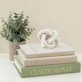 Sage Green Faux Book Box Set of 3 - Linen Decorative Books for Shelves, Fake Books for Decoration with Secret Compartment, Cottagecore Aesthetic Room Decor (Green-Beige-White)