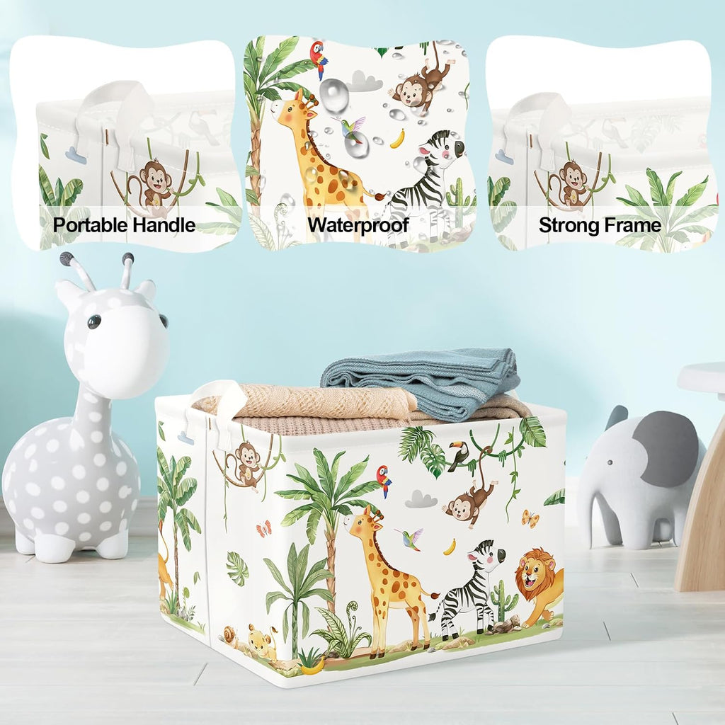 Clastyle Kid Storage Basket Woodland Vine Animal Foldable Laundry Hamper
