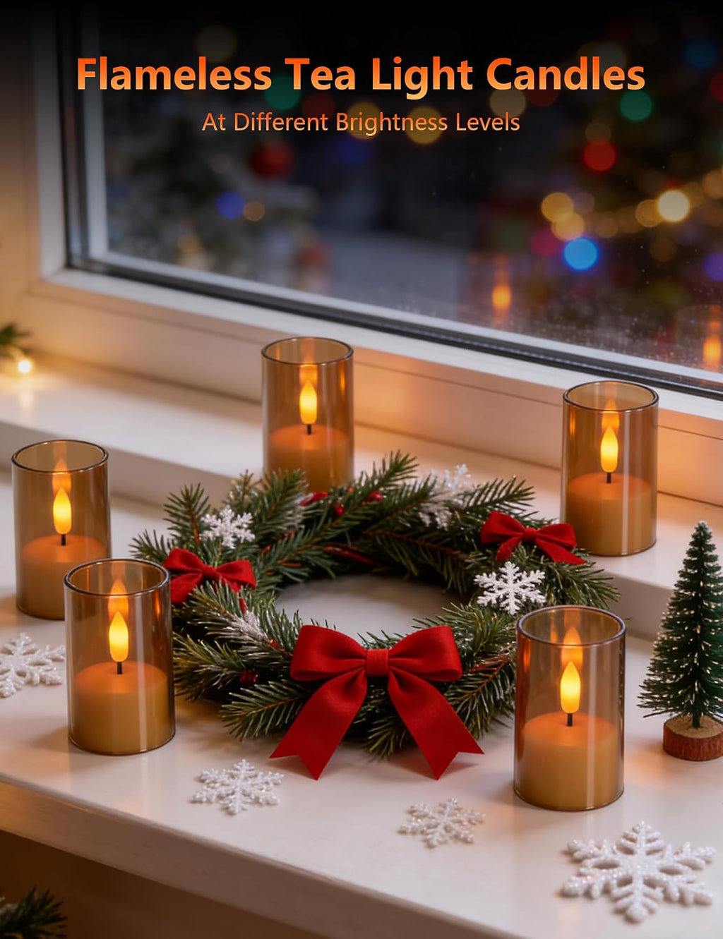 Rechargeable Flameless Tea Light Candles with Remote Timer,Amber Acrylic LED Votive Candles,USB-C Fast Charging,60+ Hour Runtime,Dimmable Flickering&Steady Glow for Home,Wedding,Holiday Decor,6 Pack