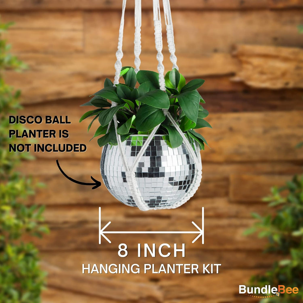 Macrame Plant Hanger with Short Rope (No Tassel) - 35 Inch - Cotton Macrame Cord for Boho Decor Flower Pots - Bohemian Chic Home Decor, Simple Indoor Outdoor Hanging Houseplants or Terrarium | 1 Pack