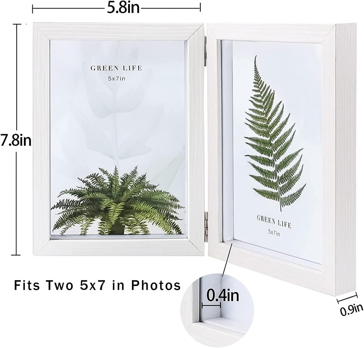 AVEAX Double 5x7 Picture Frame White Wood Photo Frame Shadow Box Frame