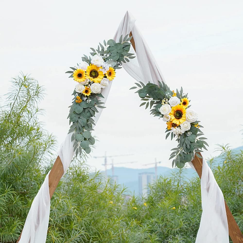 ponatia Artificial Sunflowers Wedding Arch Flowers Set of 2