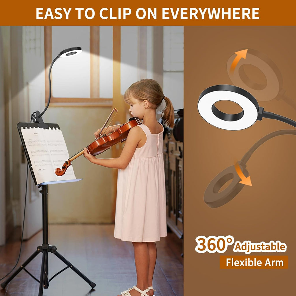 iZELL Desk Lamp, [3 Color Modes & 10 Brightness] LED Reading Light with Clamp, Silicone Flexible Arm Book Light for Kids Reading Book in Bed at Night Clip on Table, Headboard, Dorm - 15.8‘’ Black