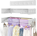 Wall Mounted Clothes Drying Rack with Stainless Steel Rods, Laundry Drying Rack for Apartments, Balconies, and Small Spaces Designed for Hanging Towels, Coats, and Hats.