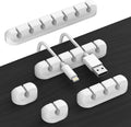 TviewSmart Cord Organizer for Desk, 5 Pack Cord Holders, Cable Clips, White