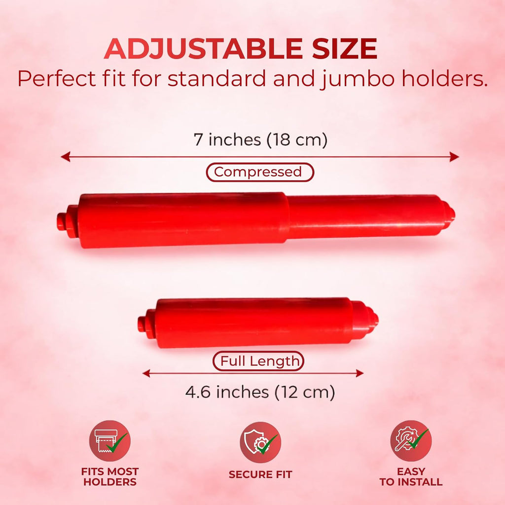 7 Inch Red Spring Loaded Toilet Paper Roll Holder Replacement Rod