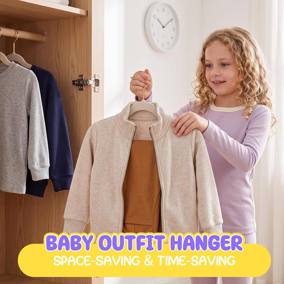 Flottian 30 Pack Baby Velvet Hangers Kids 11",Baby Hangers with Gold Hook