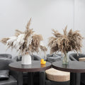 ROOLLYA 17 inch 20 Stems Pampas Grass Decor Tall -Natural Fluffy Pampas Grass Tall Pompas Grass for Floor Vase - Boho Decor Home Decor Wedding Decor Event Decor, 2404-c15-20brown & 10white-45cm