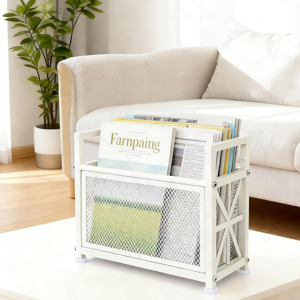 White Magazine Holder, Magazine File Holder