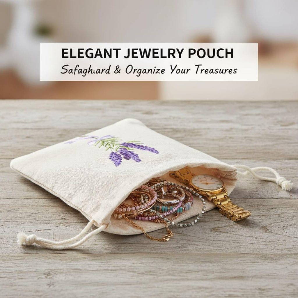 24 Pcs Sachet Bags Empty Small Sachet Bags for Fragrance Handmade Scent Sachets Lavender Pattern(13x18cm, Natural Cotton)