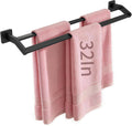 STWWO Double Towel Bar for Bathroom Wall Mounted, 32 Inch, Matte Black