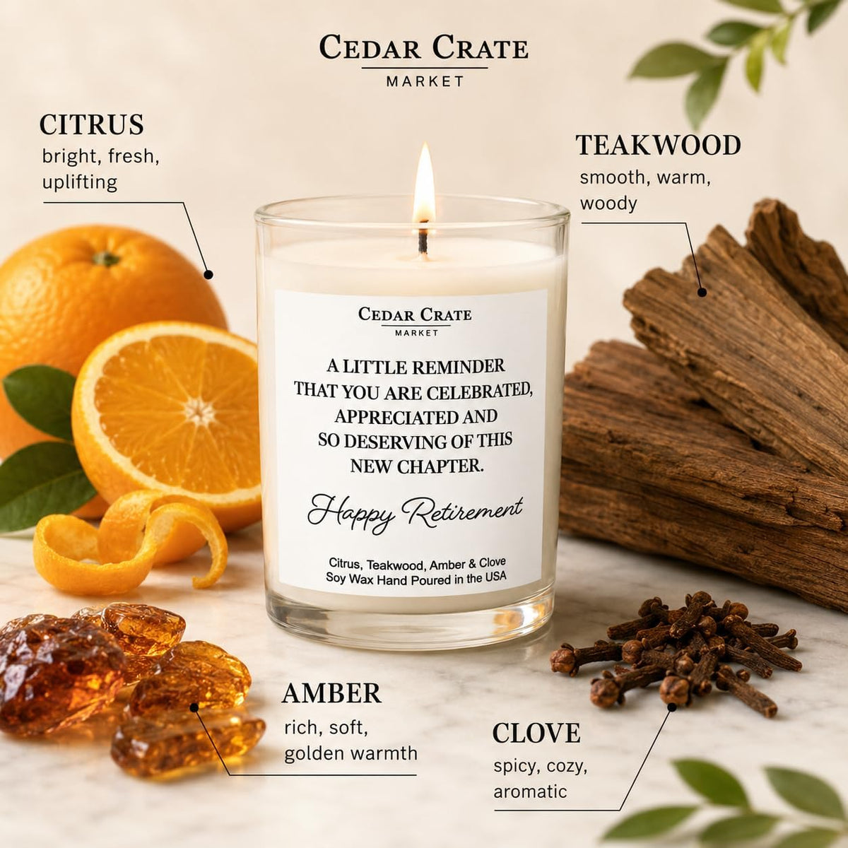 2026 Retirement Gifts for Women - Thoughtful Heartfelt Happy Retirement Candle, You are Celebrated, 13.5oz USA Made Soy Wax | 60+ Hrs