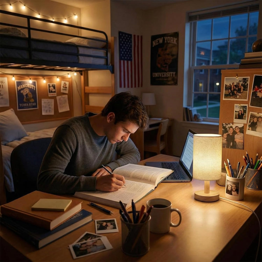 Touch Bedside Table Lamp with 3 Color Temperatures & Stepless Dimming