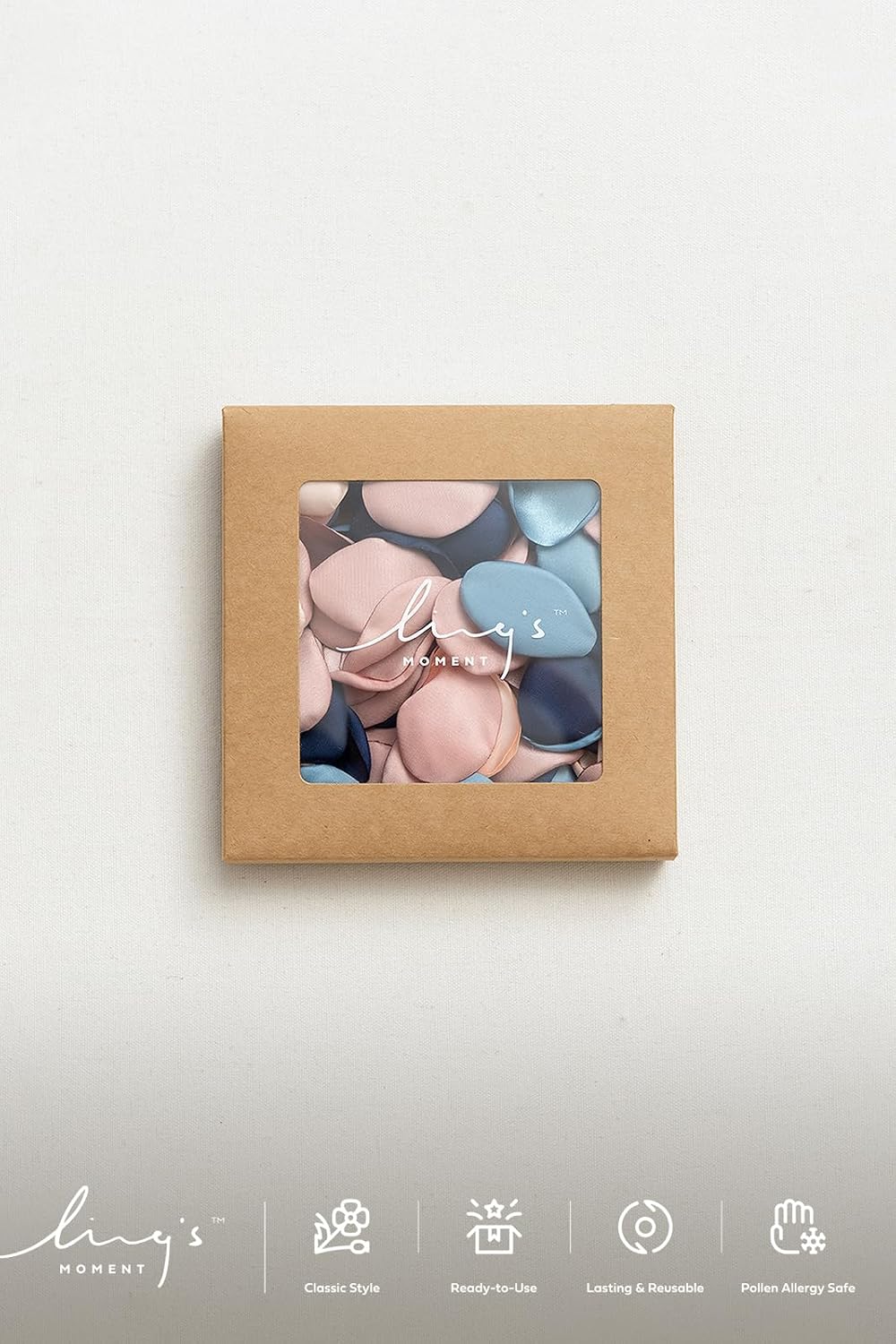 Ling's moment Silk Rose Petals, Dusty Rose Navy Blue, 200pcs