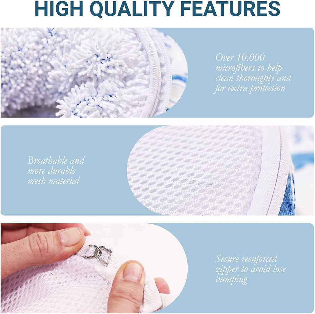 Shoe Washing Machine Bags 2-Pack, Mesh Laundry Bags for Sneakers with Cleaning Brush, Protects Shoes & Washer, Reinforced Zipper – Bluehome