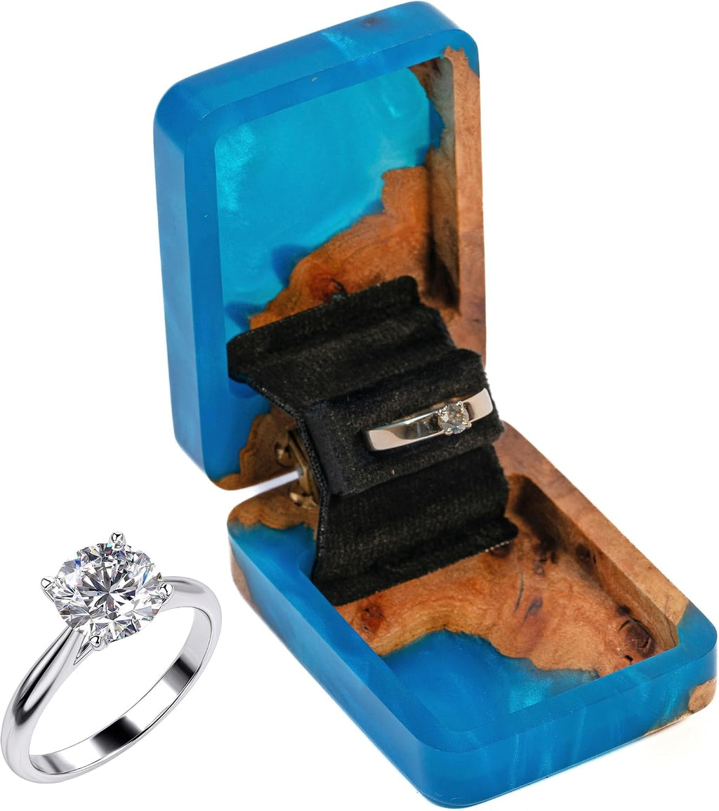 RWA Engagement Ring Box for Proposal, Luxury Wedding Ring Holder, Flip