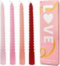 Red Gradient Taper Candles, Spiral Twisted Taper Candles