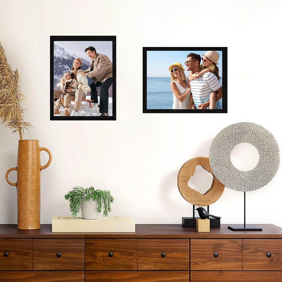 Shadow Box Frame 8"x 10" - 4 Pack Wood Deep Shadowbox with Glass