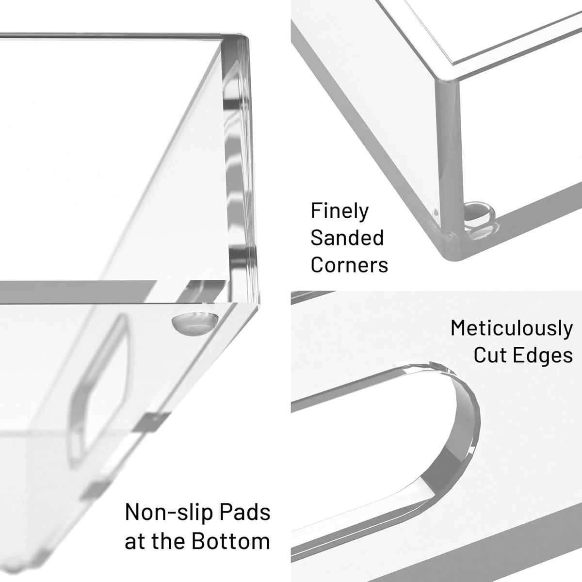 ATZYmolin 16"x12" Large Acrylic Serving Tray, Vanity Platter, Clear