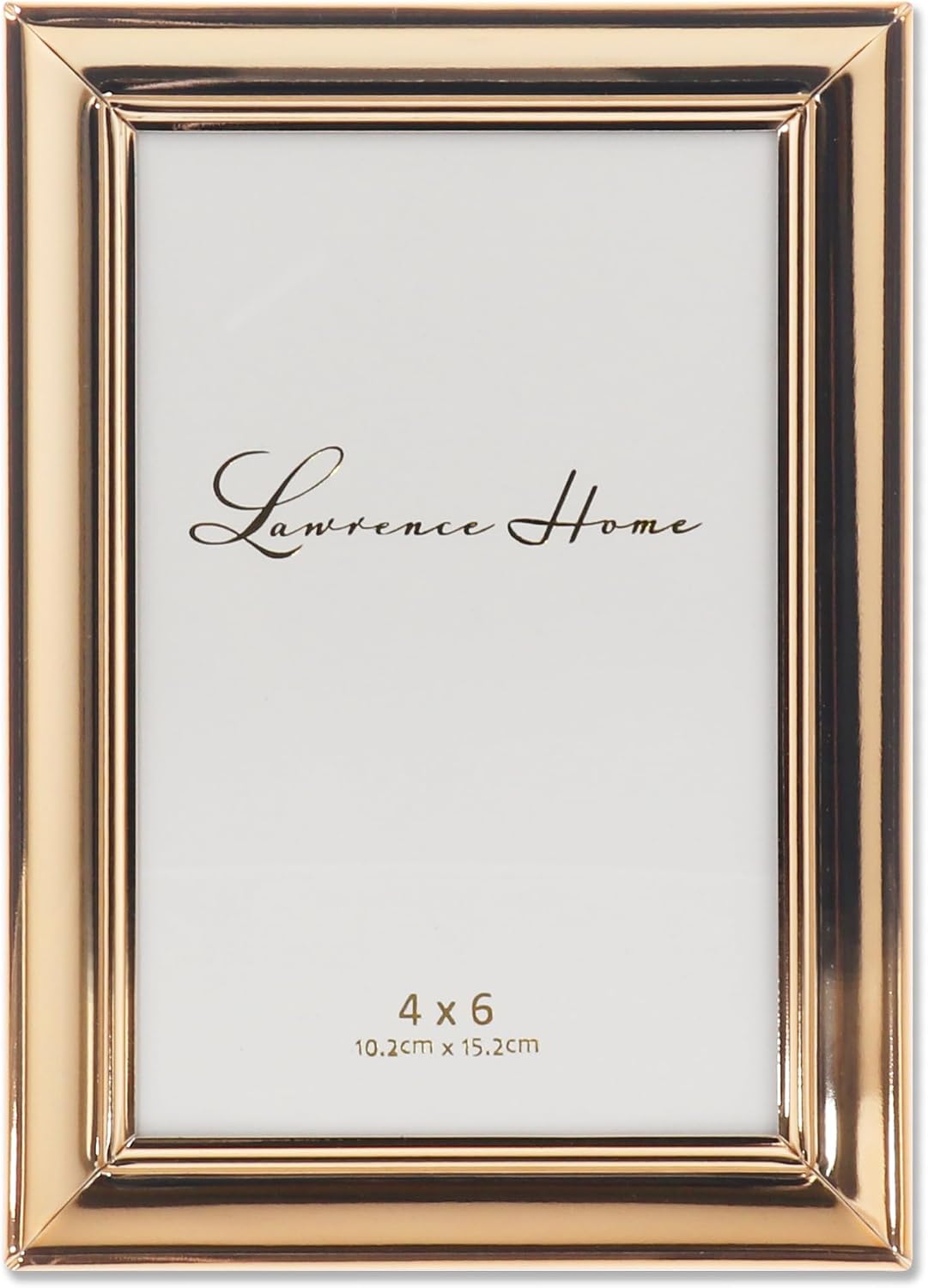 Lawrence Frames Strata Metal Picture Frame, 4x6, Gold