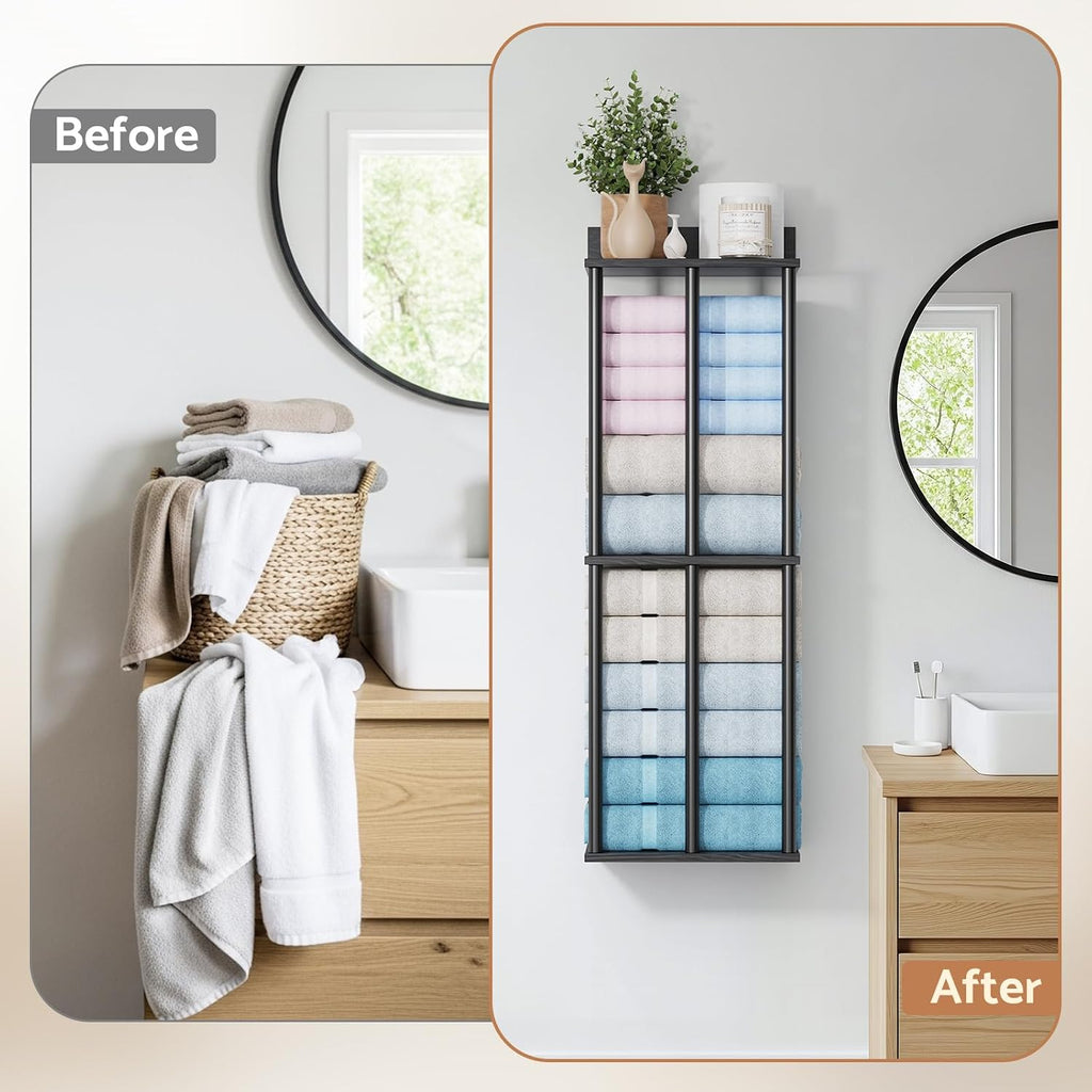 Bathroom Towel Storage, Black Bathroom Towel Holder